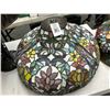 Image 1 : Large Floral Leaded Glass Lamp Shade