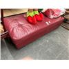 Image 1 : Large Red Leather Tufted Christmas Ottoman