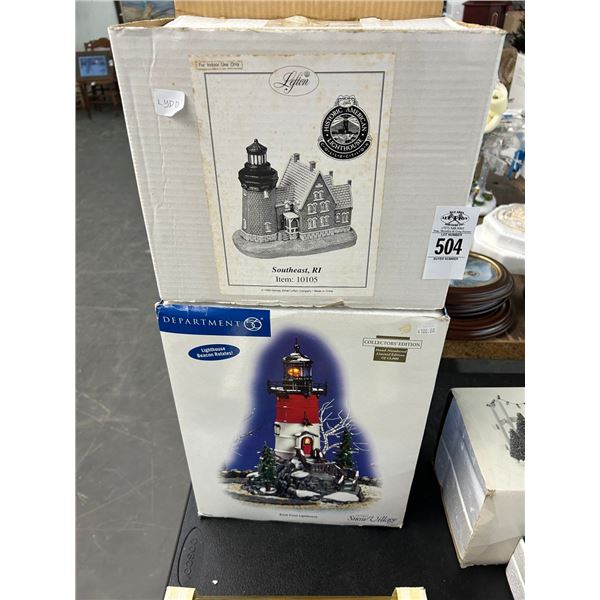2-Dept. 56 Lighthouse, Lefton Lighthouse - 2 X $