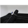 Image 3 : 14K WG Sapphire/Diamond Ring w/One Oval Mixed Cut Sapphire and 16 Round Cut