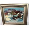Image 2 : Framed Country Snow Scene Wall Art Signed Swartscoff - 2