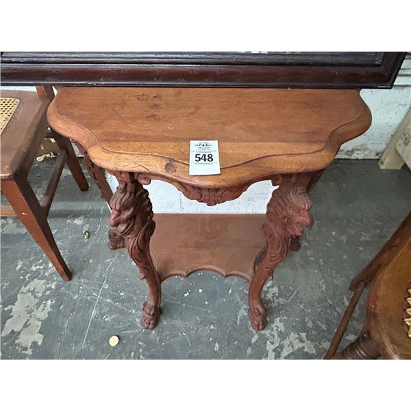 Carved Gargoyl Half Moon Hall Table