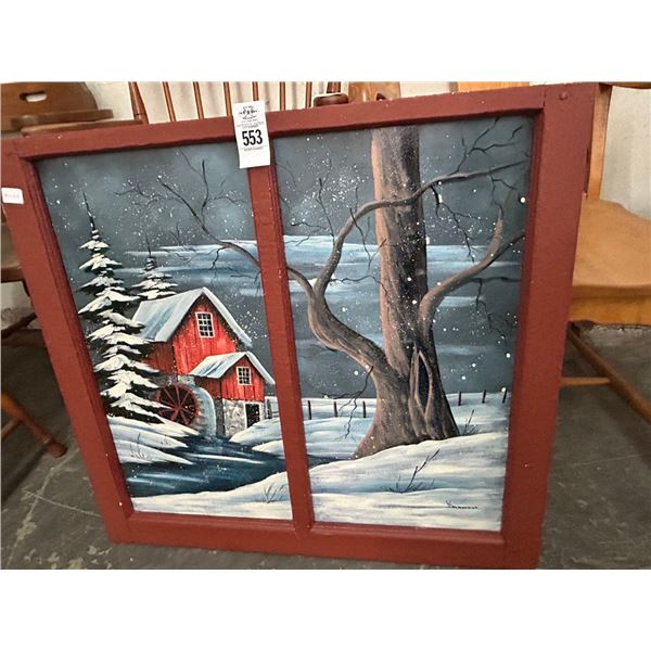 Oil On Board Winter Mill Style Scene Signed Zimmerman