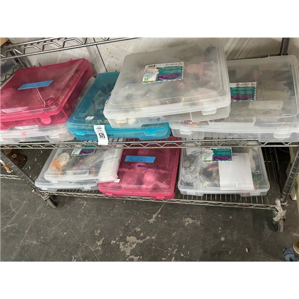 Flats 9 w/Asst. Miniature Figurines/Village Accessories - 2 Shelves