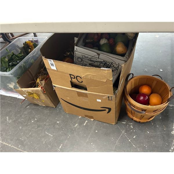 Bins 4 w/Fruit/Pumpkins/Floral