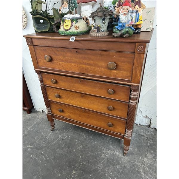 Mahogany 1 Over 3 Rolling Dresser