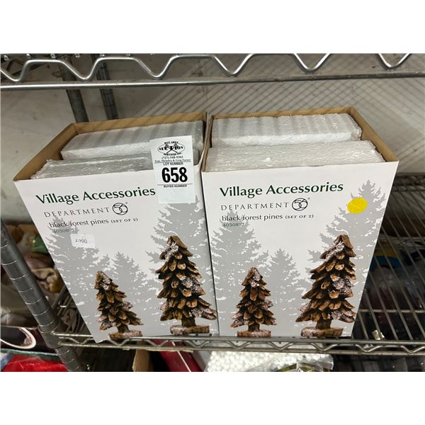2-Dept. 56 Black Forest Pine Set - 2 X $