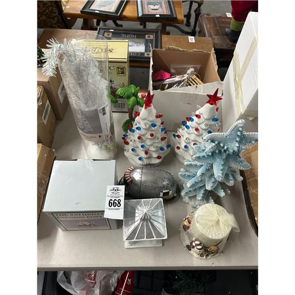 Miniature Christmas Trees, Camper, Music Box