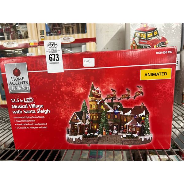 Santa Sleigh LED Musical Village