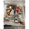 Image 2 : Lidded Bins 4 w/Asst. Holiday Figurines/Décor