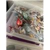 Image 3 : Lidded Bins 4 w/Asst. Holiday Figurines/Décor