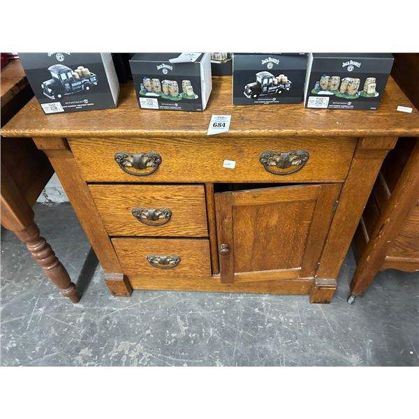 Tiger Oak Small 4 Compartment Cabinet