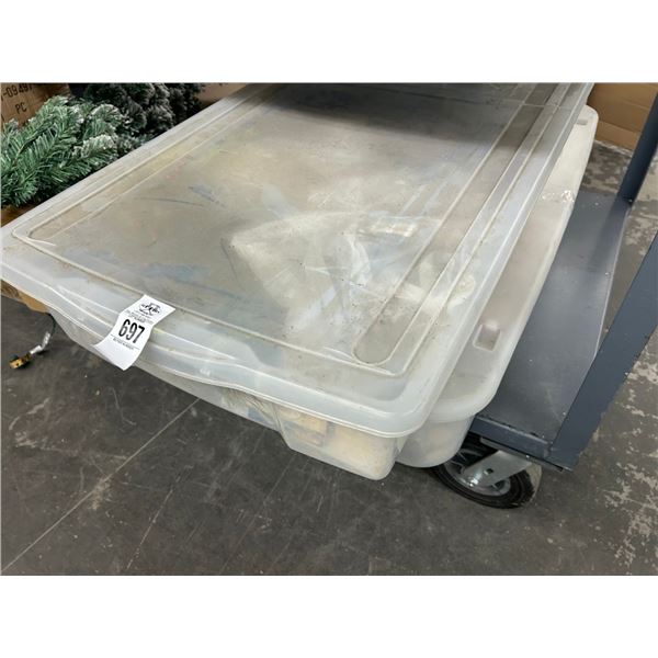 Plastic Lidded Bins 2 w/Christmas Décor