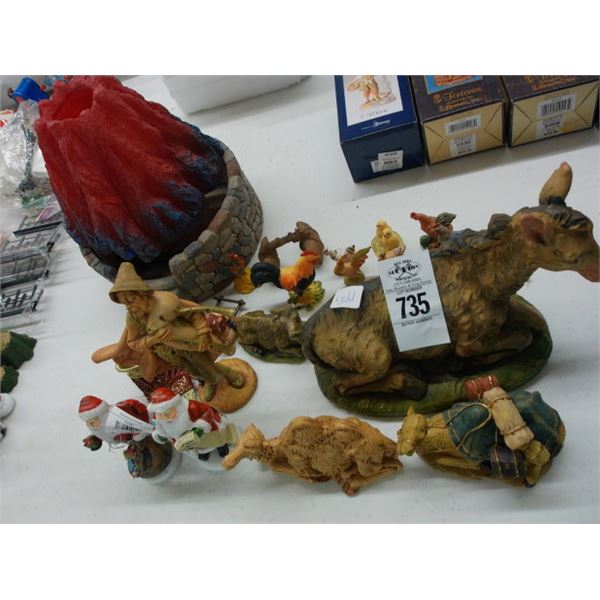 Lighted Volcano, Asst. Figurines