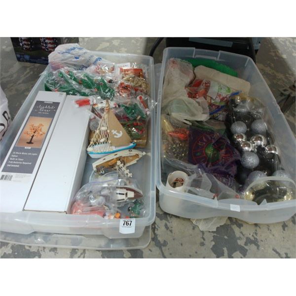 Bins 2 w/Asst. Holiday/Nautical Décor