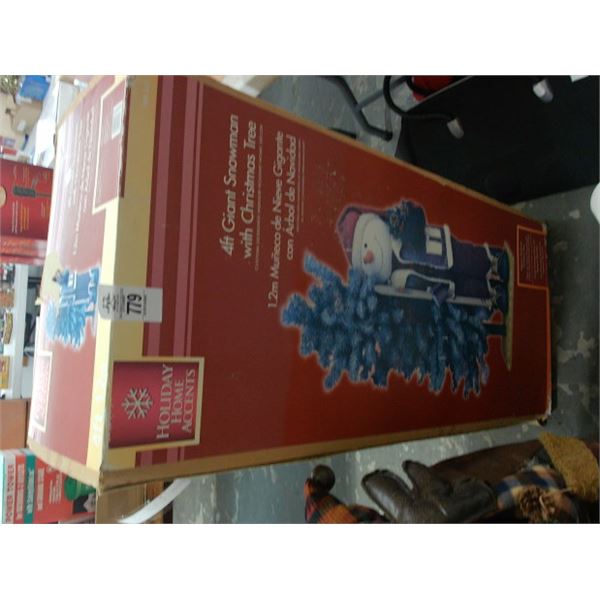 4' Giant Snowman w/Christmas Tree