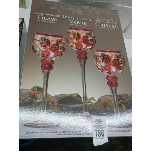 Hand Painted Candle Gobblets - Set of 3