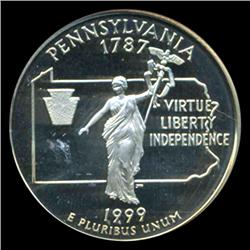 1999S Pennsylvania 25c Proof Quarter Coin Graded ICG PR70 DCAM (COI-5414)