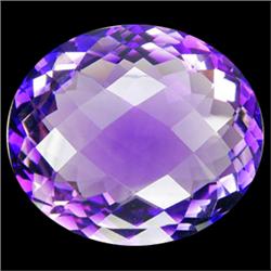 54.30ct Stunning Purple Amethyst Oval Checker Cut Appraisal Estimate $1901 (GEM-19011)