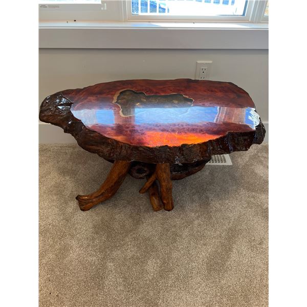 Live Edge Resin Accent Table