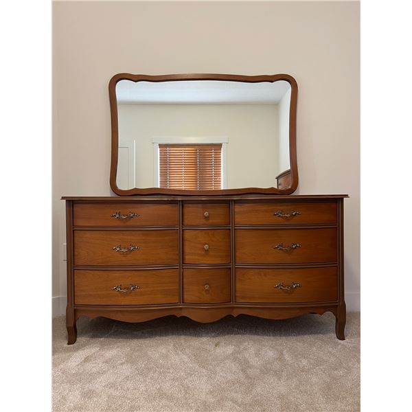 Wooden Dresser & Mirror