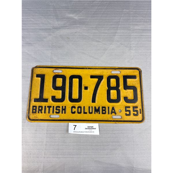 1955 BC License Plate