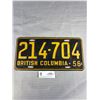 Image 1 : 1956 BC License Plate