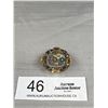 Image 1 : Antique Agate Turqouise Forget-Me-Not Brooch (Missing Metal on Side) Gold? Untested