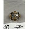 Image 2 : Antique Agate Turqouise Forget-Me-Not Brooch (Missing Metal on Side) Gold? Untested