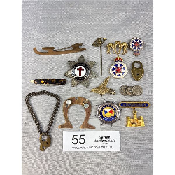 Lot of Assorted Pins + Misc