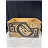 Image 1 : Vintage Wooden Crate w/ Native Paintings on Side