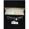 Image 1 : Sterling Charm Bracelet and 12 Charms 36.5 gr Including Yukon Gold Pan w/ Nuggets (Untested) Green B