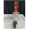 Image 2 : 2 Vintage Mid Century Light Up Crystal Lamps w/ Crannberry Shades