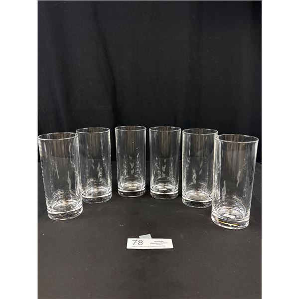 Lot of Six Heavy Crystal Glass Tumblers