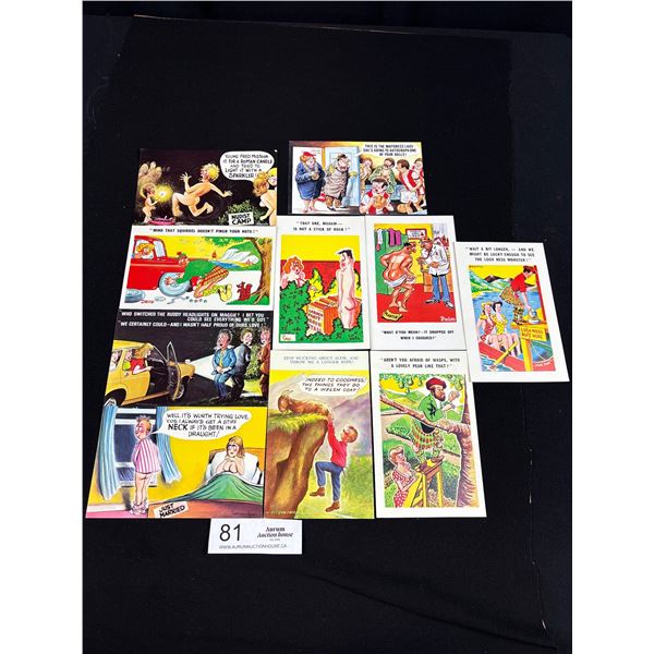 10 Humorous Adult Post Cards - Printed in England