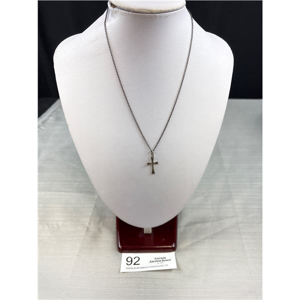 Vintage .924 Silver Chain w/Cross - Both Marked