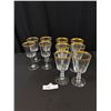 Image 1 : Lot of 10 Gold Rim Crystal Glasses