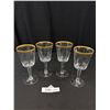 Image 2 : Lot of 10 Gold Rim Crystal Glasses