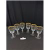 Image 4 : Lot of 10 Gold Rim Crystal Glasses