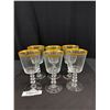 Image 6 : Lot of 10 Gold Rim Crystal Glasses