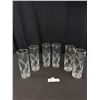 Image 2 : Lot of 12 Short and Tall Glass Etched Glasses