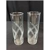 Image 3 : Lot of 12 Short and Tall Glass Etched Glasses
