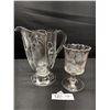 Image 1 : EAPG 1903 Jewelled Moon and Stars Water Pitcher and Strawberry and Raspberry Goblet