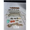 Image 4 : Huge Lot Thermoset Jewelry + Gold Silver Leaf and Copper Lucite Earrings