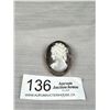 Image 1 : Sterling and Mother of Pearl Cameo Brooch/Pendant