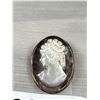Image 2 : Sterling and Mother of Pearl Cameo Brooch/Pendant