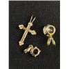 Image 3 : 14k CZ, 10k (417) Amethyst and 10K CZ Cross Pendant Lot