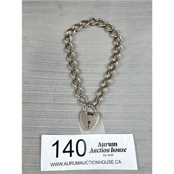 Antique Sterling London Heat Lock Bracelet (12.7 g)