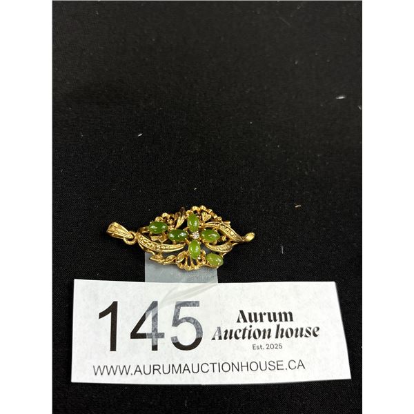 Gold Plated Jade Pendant 3.7 g