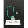 Image 1 : Chrysoprase Bracelet w/ 10K Clasp and 10K Crystal Bead/Charm